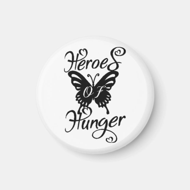 Heroes of Hungrig Round Magnet Butterfly (Framsidan)