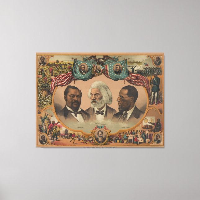 Heroes of the Färgad Tävling 1881 Frederick Dougla Canvastryck (Framsida)