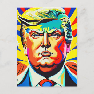 Heroic Donald Trump Patriotisk president Porträtt Vykort