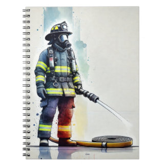 Heroic Firefighter Art Notebook Anteckningsbok