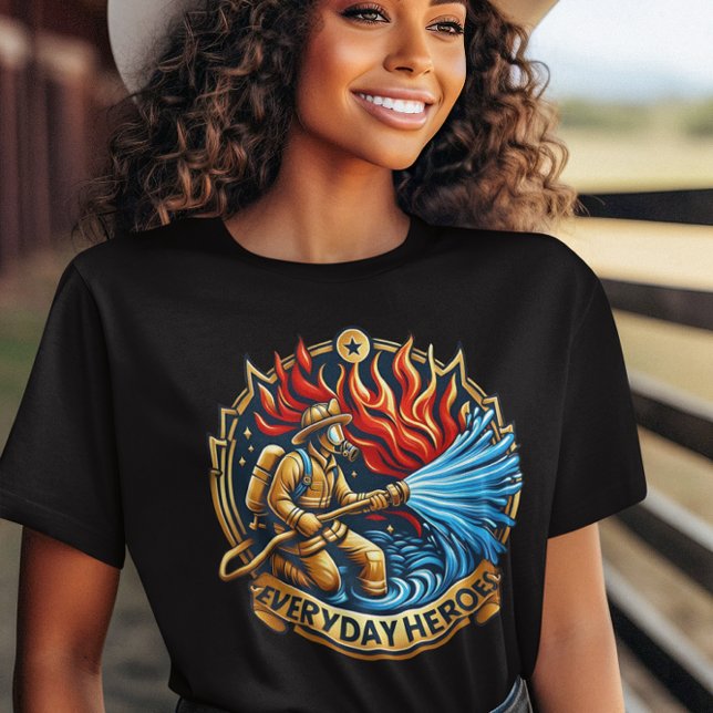 Heroic Firefighter Battling Blaze T Shirt (Skapare uppladdad)