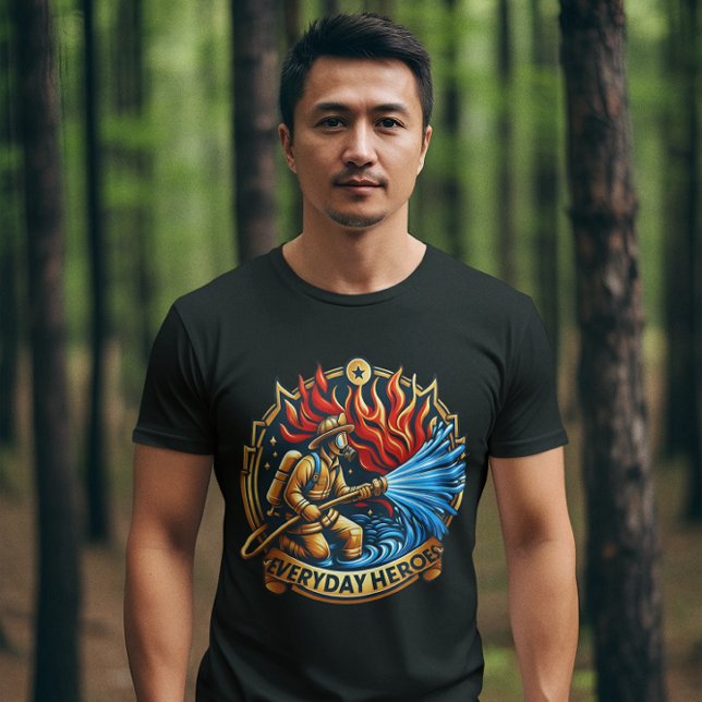 Heroic Firefighter Battling Blaze T Shirt (Skapare uppladdad)