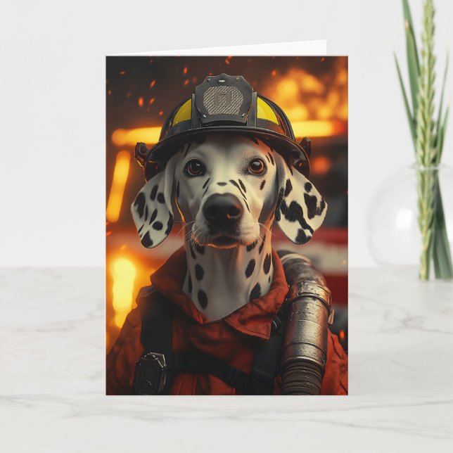 Heroic Firefighter Dalmatian Inbjudan (Framsida)