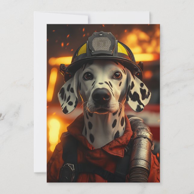 Heroic Firefighter Dalmatian Inbjudningar (Framsida)