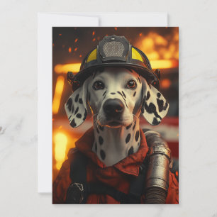Heroic Firefighter Dalmatian Inbjudningar