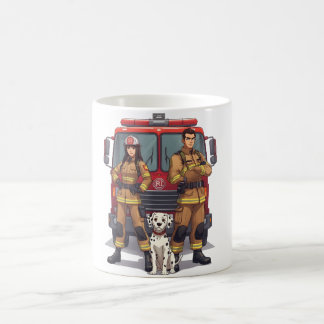 Heroic Firefighters & Dalmatian Anime Coffee Mug Kaffemugg
