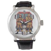 Heroic Firefighters & Dalmatian Anime Wrist Watch