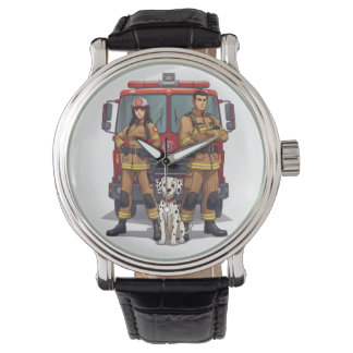 Heroic Firefighters & Dalmatian Anime Wrist Watch Armbandsur
