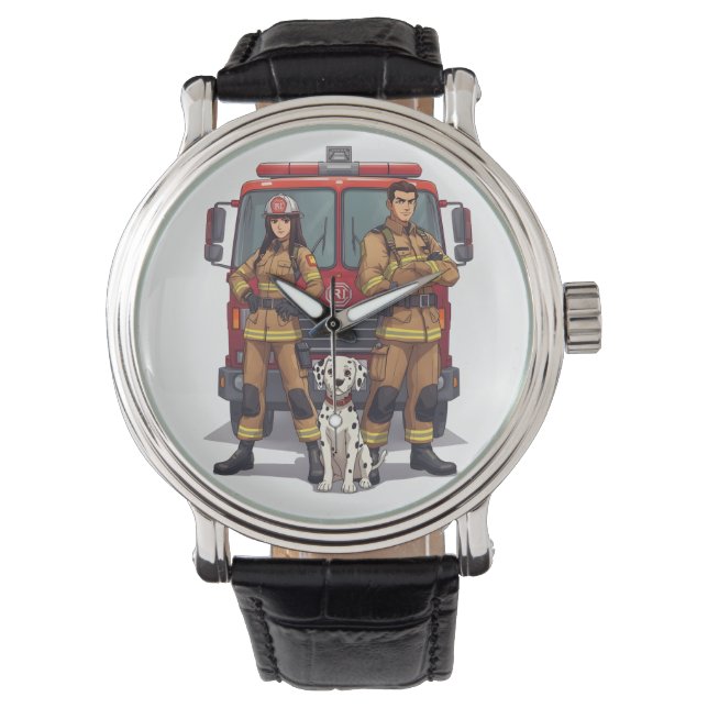 Heroic Firefighters & Dalmatian Anime Wrist Watch Armbandsur (Framsida)