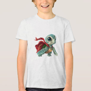 Heroic Sea Turtle i Red Cape T Shirt