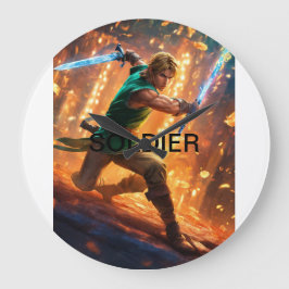 Heroic Soldier Art Clock Stor Klocka