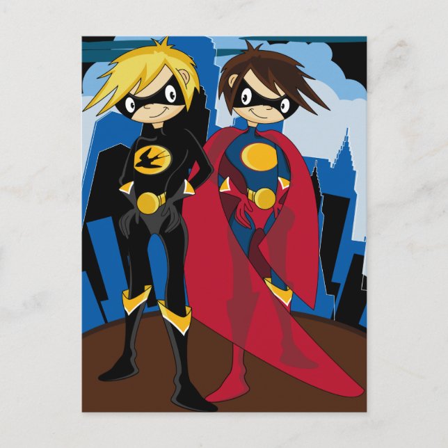 Heroic Superheroes vycard Vykort (Framsida)