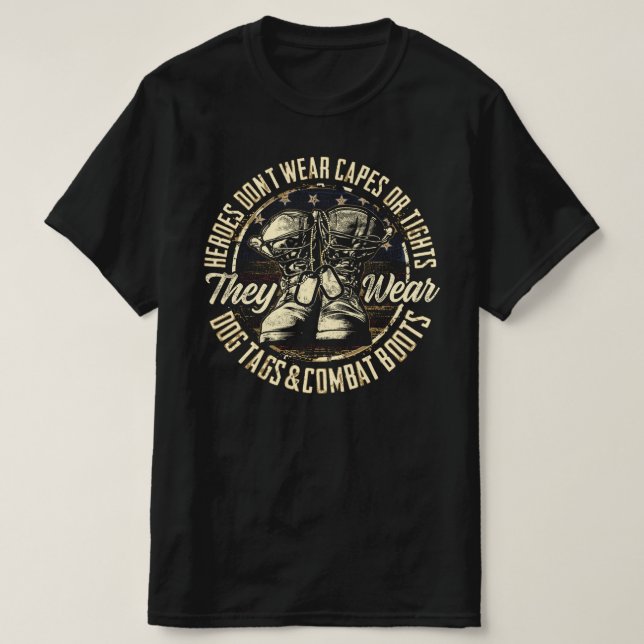 heroin utan bära kapslar eller titrar veteraner t shirt (Design framsida)