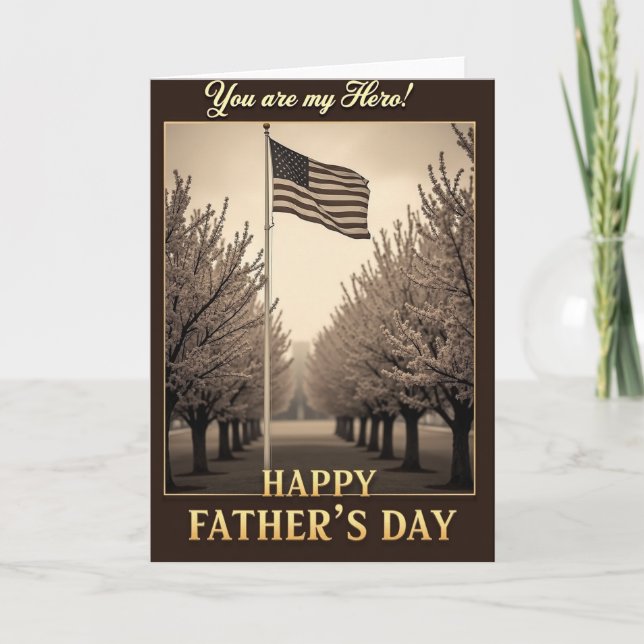 Heroisk fadersdag bannerkort kort (Framsida)