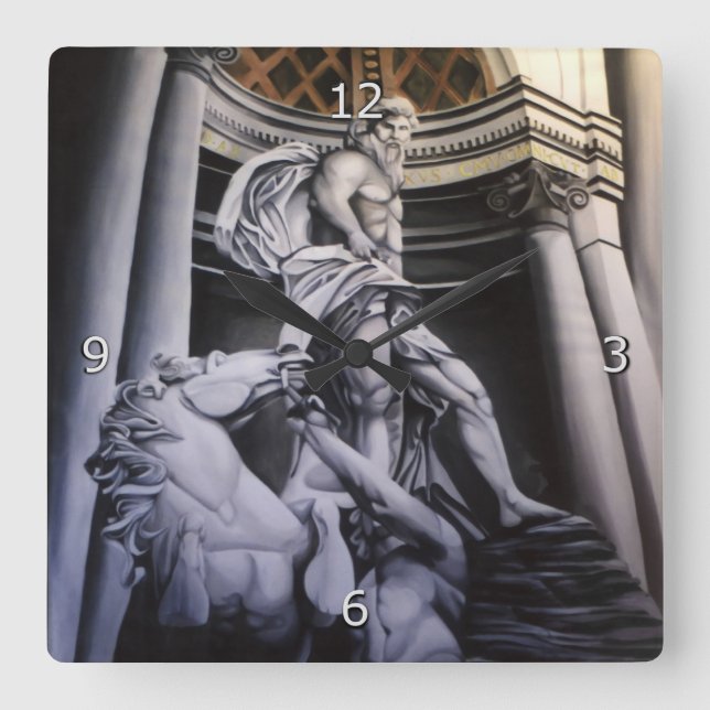 Heroisk grek/romersk plats fyrkantig klocka (Framsida)