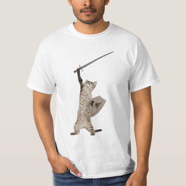 Heroisk krigareriddarekatt tee (Framsida)