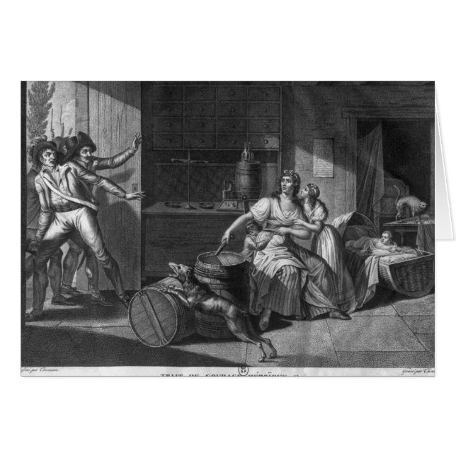 Heroisk kurage av en kvinna som vänder mot Vendean Hälsningskort (Framsidan Horizontal)