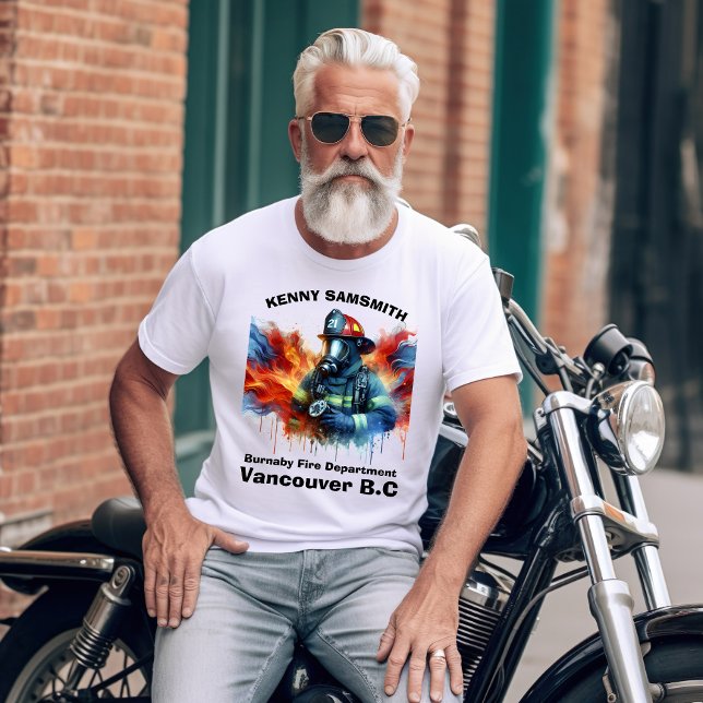 Heroiska brandbekämpare mitt i ljusa lågor t shirt (Skapare uppladdad)