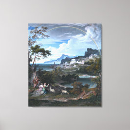 Heroiskt landskap med regnbågen canvastryck