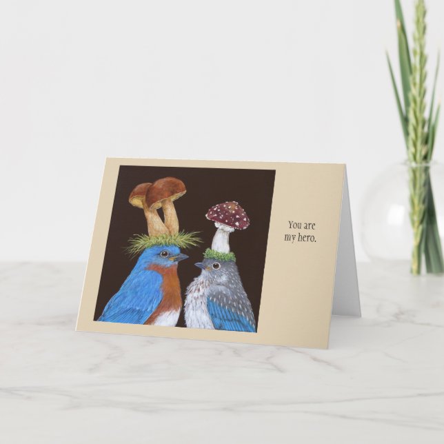 Herokort med bluebirds tack kort (Framsida)
