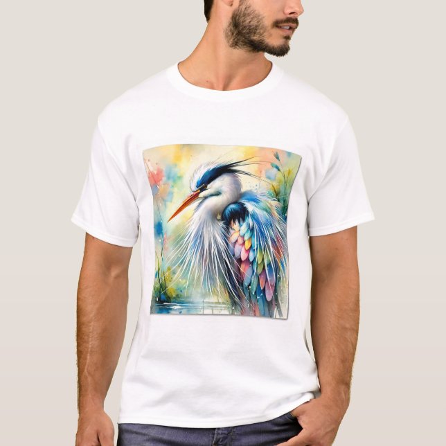 Heron 170624AREF113 - Watercolor T Shirt (Framsida)