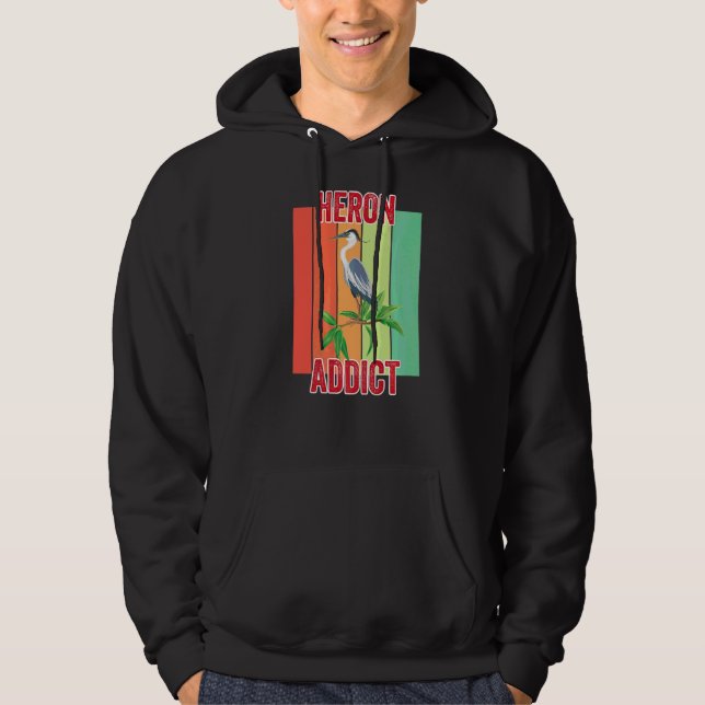Heron Addict Bird Watching Hoodie (Framsida)