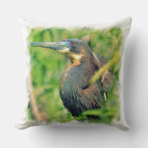 Heron B Watercolor Pillows Kudde