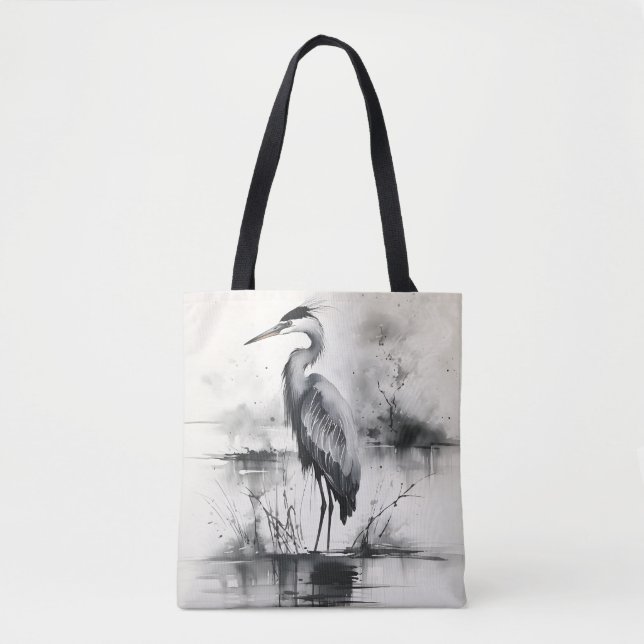Heron Bläck Painting Tygkasse (Framsida)