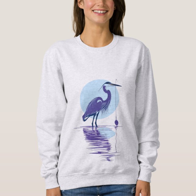 Heron by Moonlight – Women’s Sweatshirt T Shirt (Framsida)