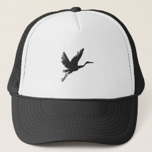 Heron flight silhouette - Välj bakgrund färg Keps