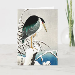 Heron i Snö, bra konst av Ohara Koson Kort