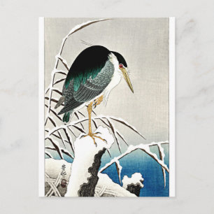 Heron i Snö, bra konst av Ohara Koson Vykort
