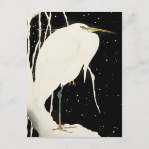 Heron i Snö - Ohara Koson - Vintage Art Vykort