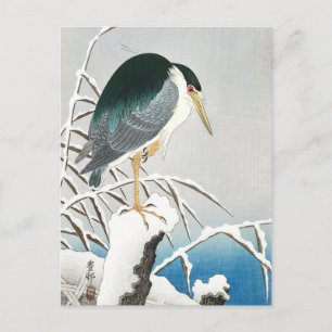 Heron i Snö - Ohara Koson - Vintage Art Vykort