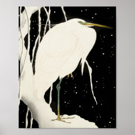 Heron i Snö - Ohara Koson - Vintage Artikel 8 Poster
