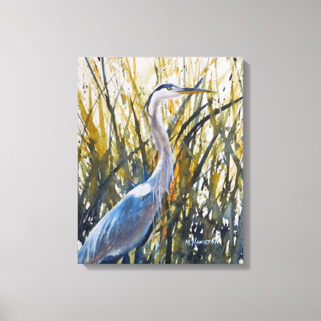 Heron i Vilden Ogräs Canvastryck (Framsida)