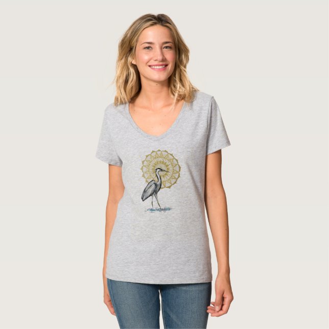 Heron Mandala T-shirt (Hel framsida)