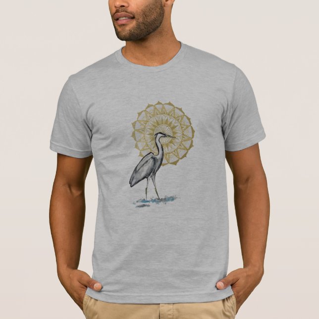 Heron Mandala T Shirt (Framsida)