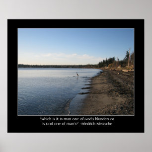 Heron med Nietzsche Quote Poster