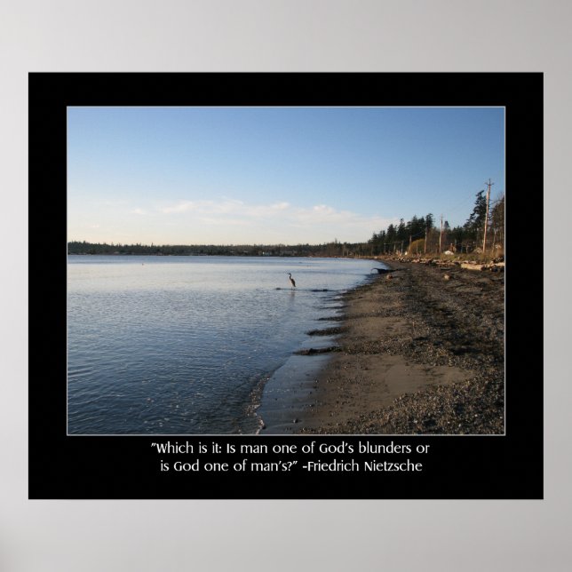 Heron med Nietzsche Quote Poster (Framsidan)