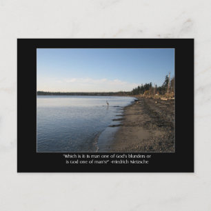 Heron med Nietzsche Quote Vykort