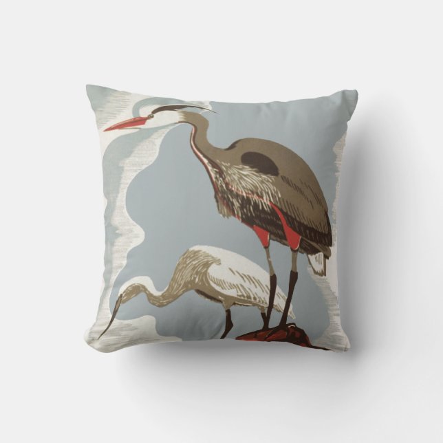 Heron- och bergskustfåglar kudde (Framsida)