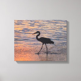Heron på morgonen i tidigt canvastryck