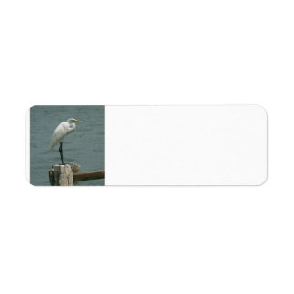 Heron på Piling Returadress Etikett