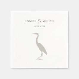 Heron silhouette rustik outdoorsy-naturen bröllop pappersservett