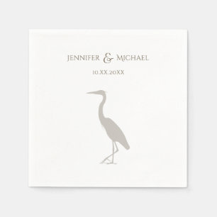 Heron silhouette rustik outdoorsy-naturen bröllop pappersservett