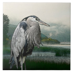Heron sjö kakelplatta