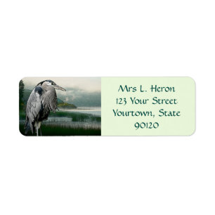 Heron sjö returadress etikett
