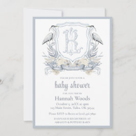 Heron Specialty Monogram Baby Shower Inbjudningar