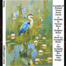 Heron Staning mellan Vatten Lilies EF1R Decoupage
